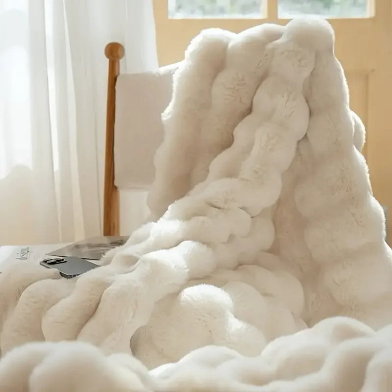 Cozy Faux Rabbit Fleece Blanket