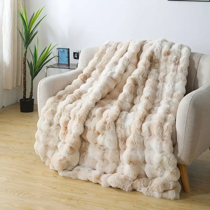 Cozy Faux Rabbit Fleece Blanket