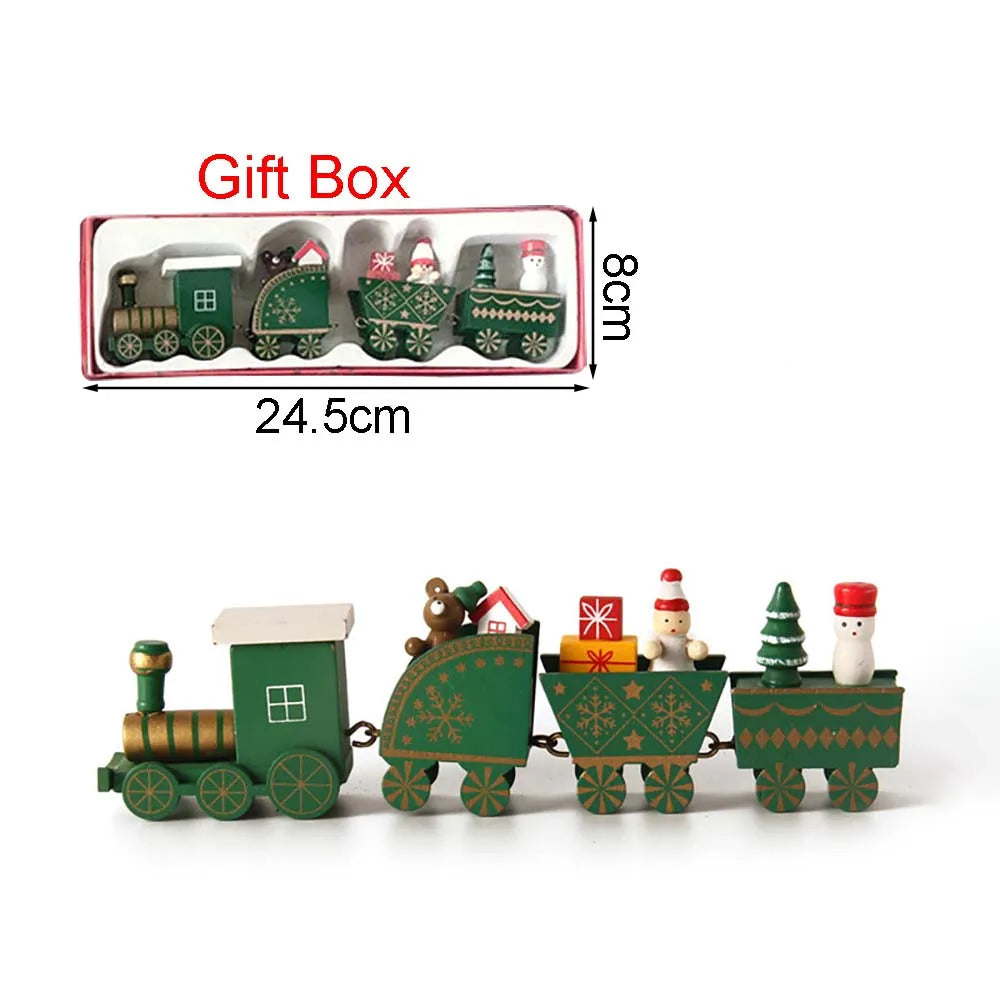 Christmas Wood Train Decoration